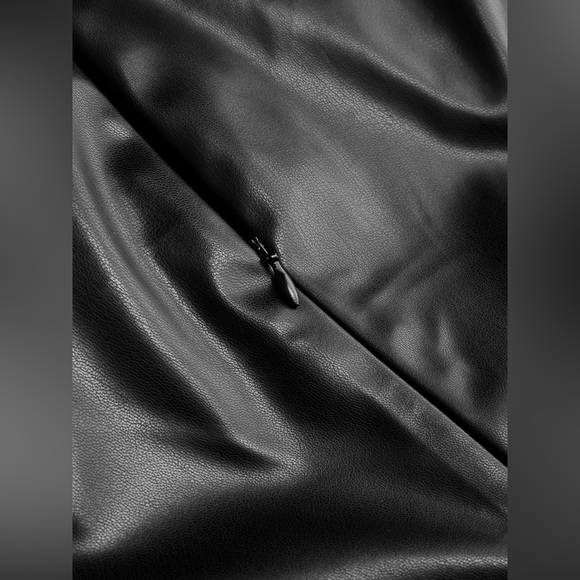 Commense Black Faux Leather Midi Dress - Picture 3 of 4